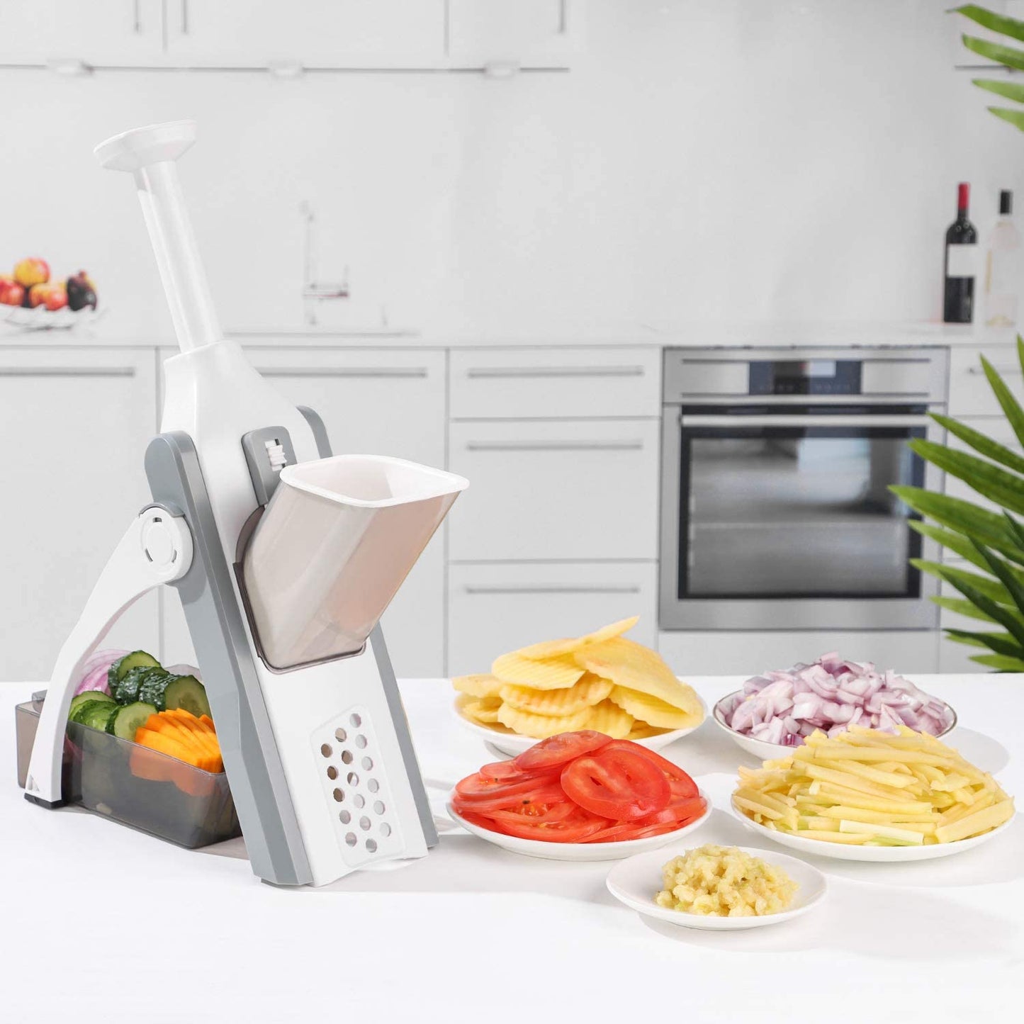 Original Brava Spring Slicer Food Cutter New  5 IN 1 Mandolin Cutter & Slicer