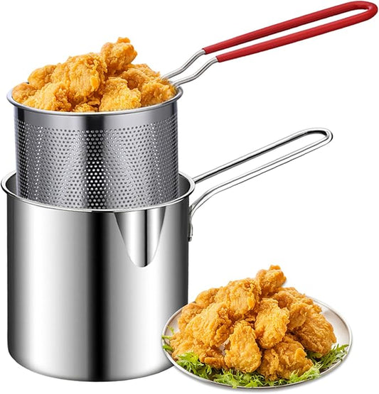 Stainless Steel Deep Fryer Pot with Basket