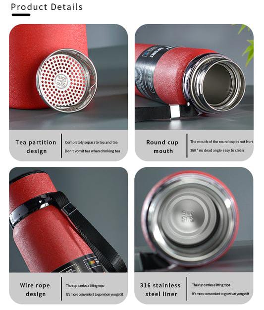 800ml Vacuum Insulated Temperature Display Water Bottle