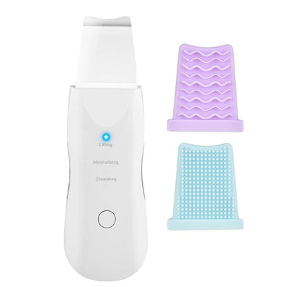 Skin Scrubber Facial Skin Scrubber, Ultrasonic Skin Scrubber Spatula, Electric Blackhead Remover, Facial Cleaner Spatula, 3 Modes Facial Lifting Peeling Tool, Rechargeable Skin Massage Scrubber