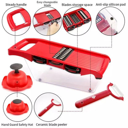 Creative 6 in 1 Vegetable Cutter, Multi Cutter Grater for Vegetables, Dicing Blades Slicer Shredder, Drain Grater Chopper Kitchen Accessories Tool,  Mandolin Slicer Vegetable Grater