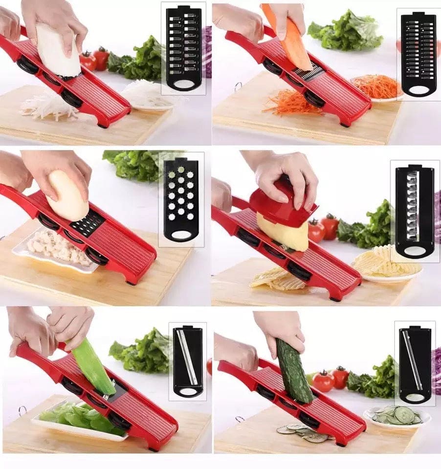Creative 6 in 1 Vegetable Cutter, Multi Cutter Grater for Vegetables, Dicing Blades Slicer Shredder, Drain Grater Chopper Kitchen Accessories Tool,  Mandolin Slicer Vegetable Grater